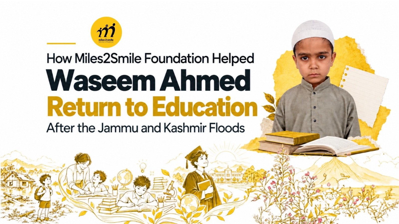How Miles2Smile Helped Waseem Ahmed Return to Education After the Jammu and Kashmir Floods